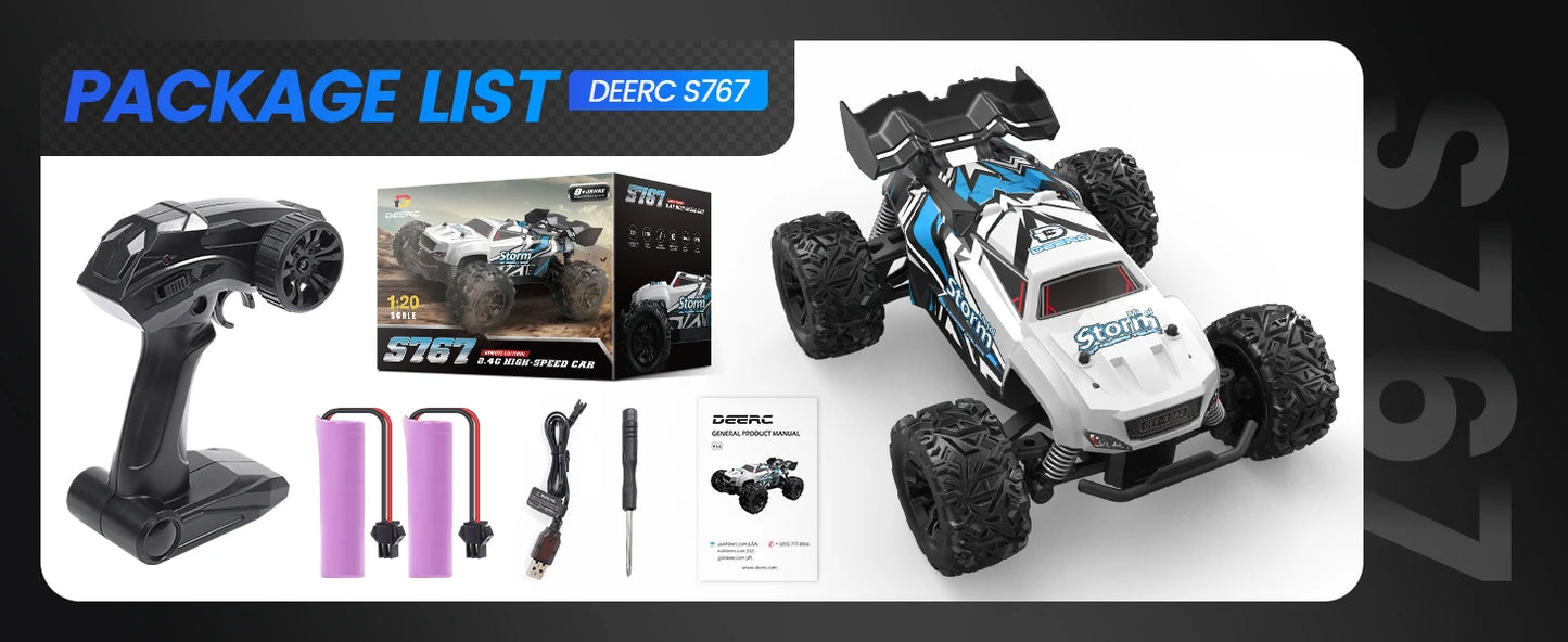 All-Terrain RC Truck: Age 8-12, 2 Batteries, 40 Min Play, Off-Road
