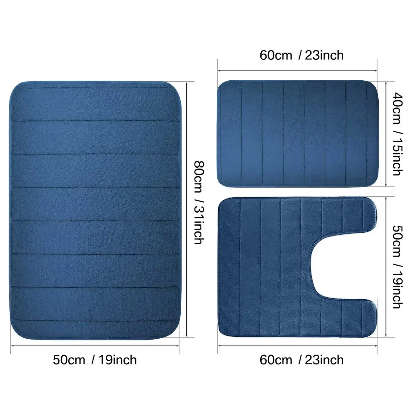 3-pc- Super Water Absorption Non-Slip Floor Rug