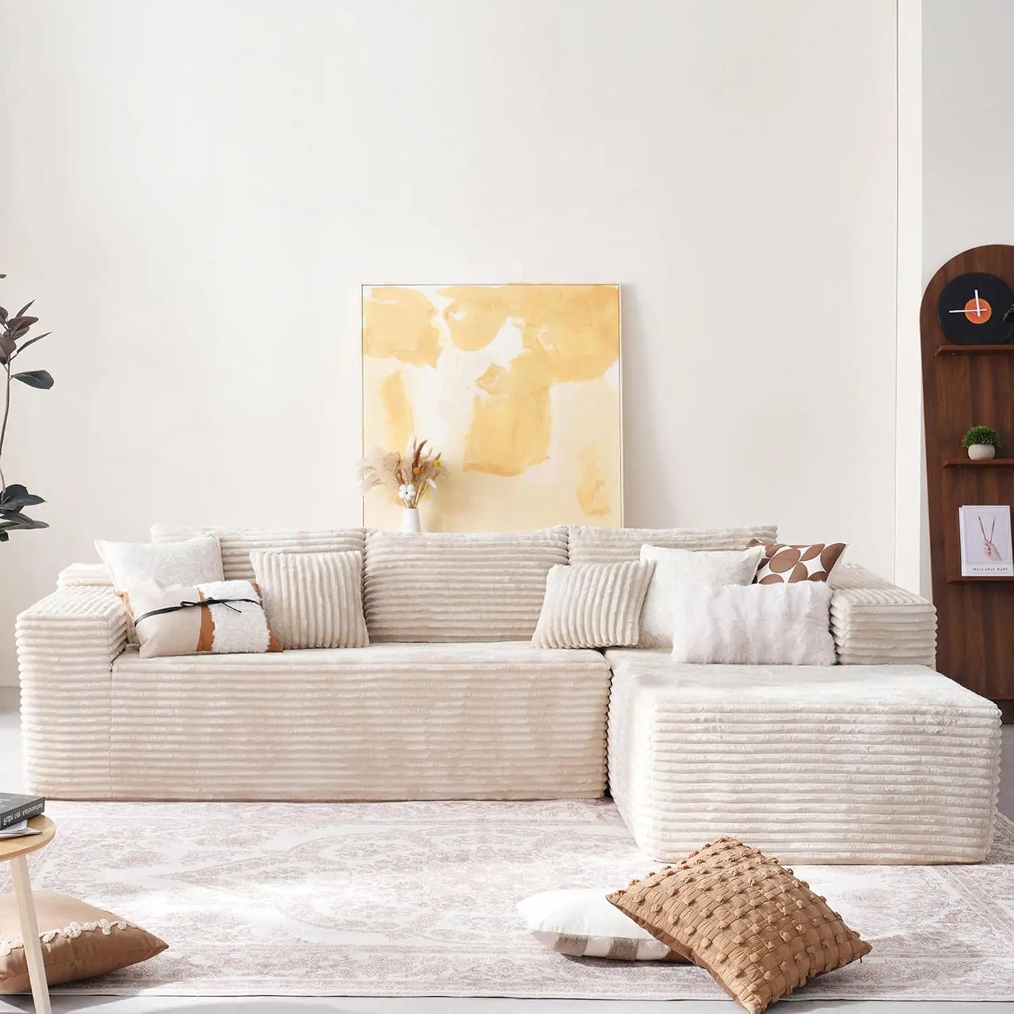 104" Cloud Sectional Boneless L Shape Sofa with Deep Seat
