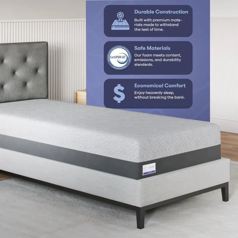 8-inch Firm - TwinGel Memory Foam Mattress in a Box