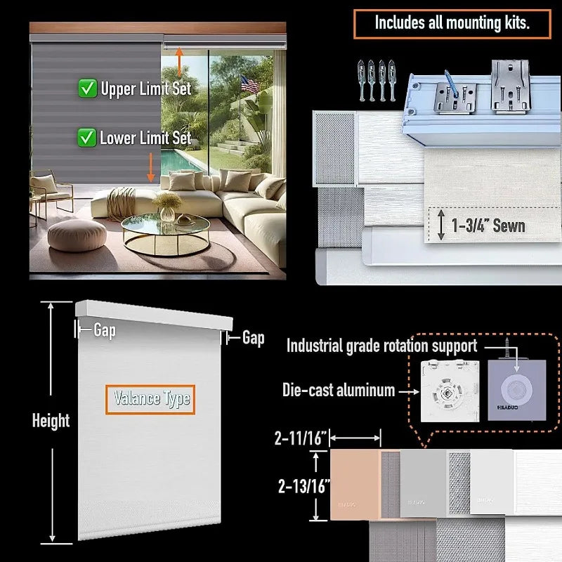 Window Motorized Blind with Fabric Insert