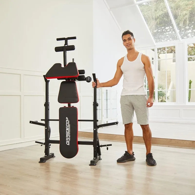 660lbs 6 in 1 Weight Bench Set with Squat Rack