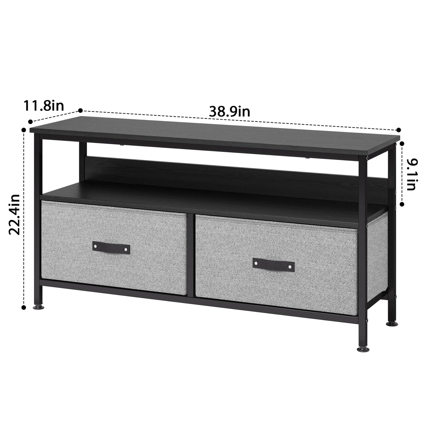 TV Media Console Table with Drawers and Shelves