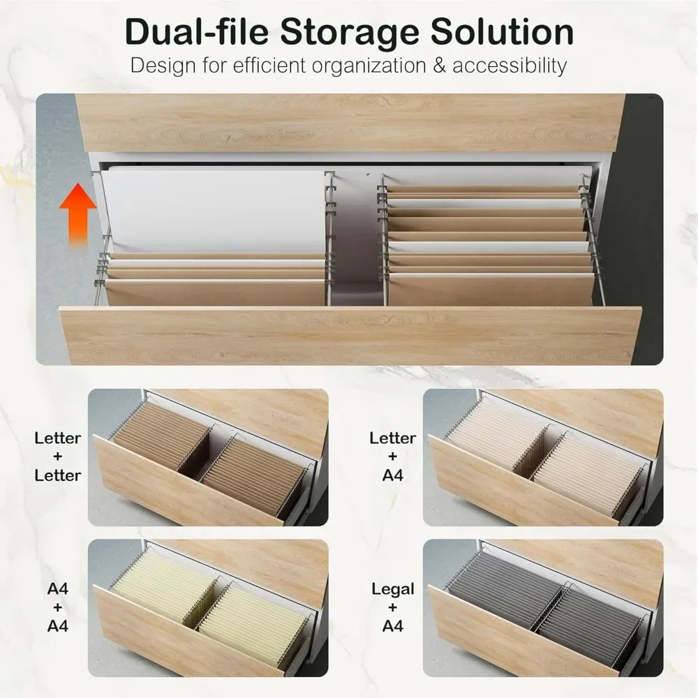 2-Drawer Lateral File Cabinet - 31W x 28H w/ Anti-Tilt