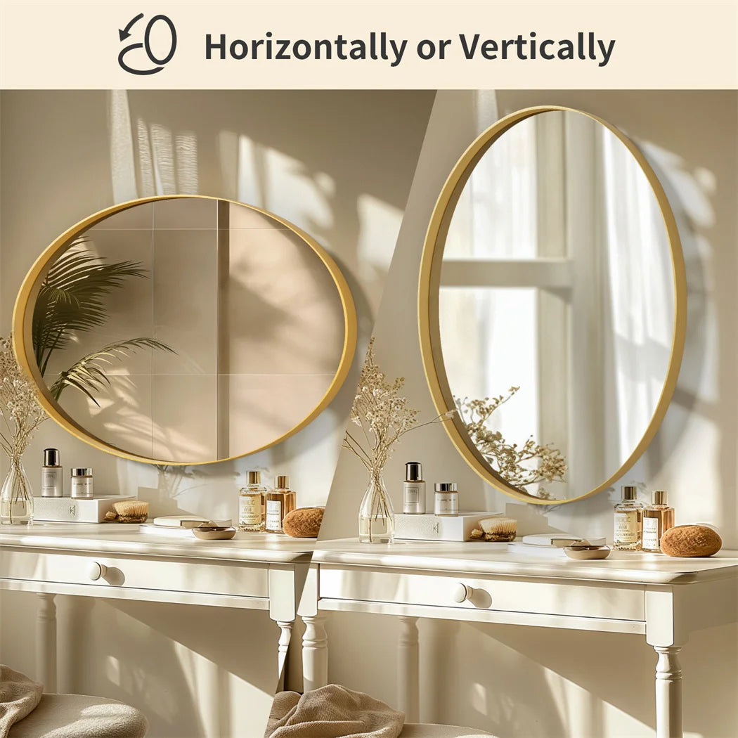 Brushed Gold Mirror with Metal Frame