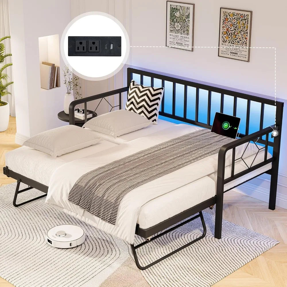 Daybed Frame with Steel Slats Support