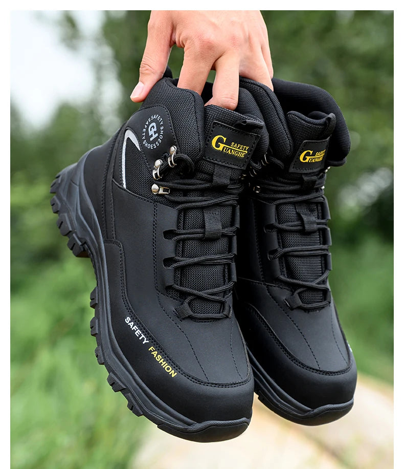 High Top Safety Shoes Men Steel Toe Work boots