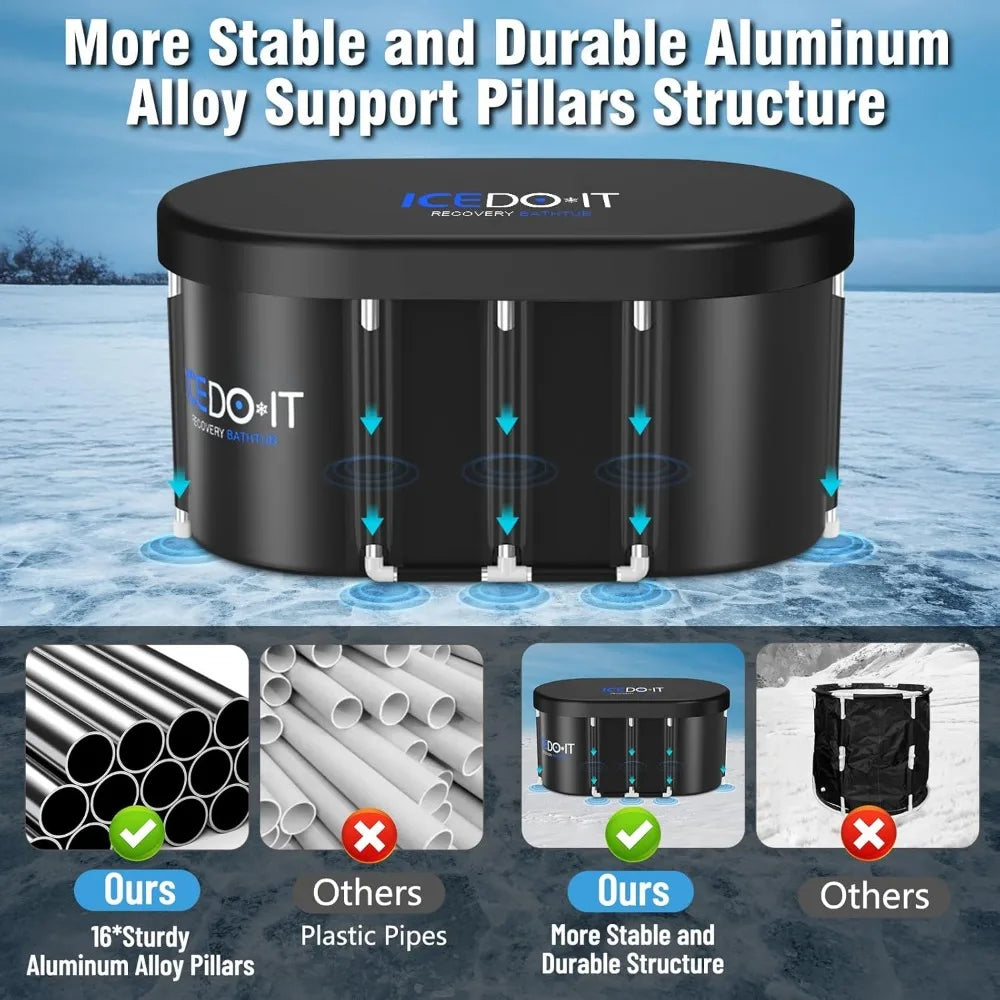 129-Gal XL Large Oval Collapsible Cold Plunge Tub