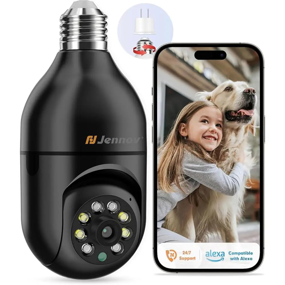 360°/2k HD Wireless Camera, Wi-Fi Light Socket Camera for Indoor-outdoor Home Security