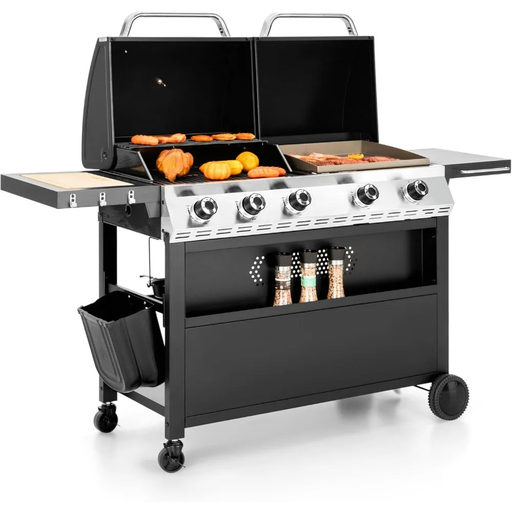Gas and Charcoal Grill Combo 690 SQIN Cooking Area