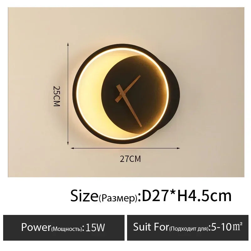 Wall Lamp with Clock Dining Room Decor