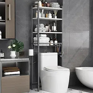 4-Tier Bathroom Organizer Shelf with Adjustable Shelf