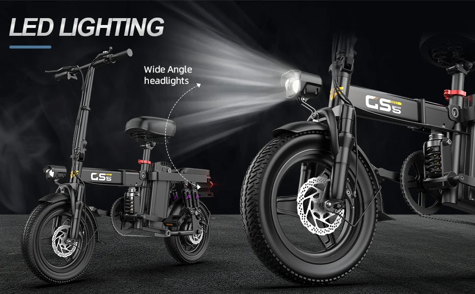 Folding Electric Bike for Adults Teens, 750W Peak Motor