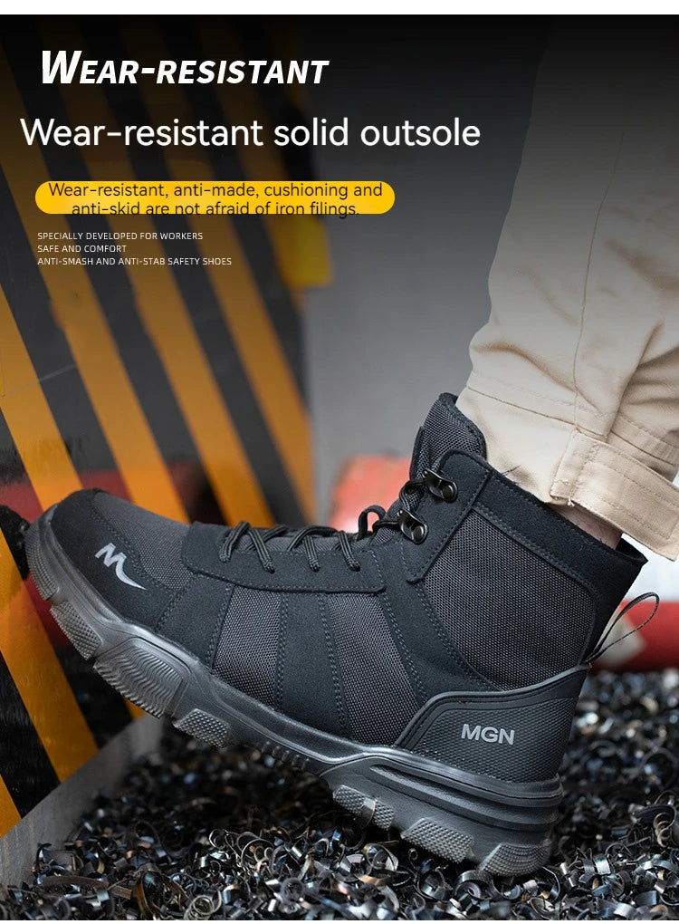Men Steel Toe Shoes Puncture-Proof Sneakers