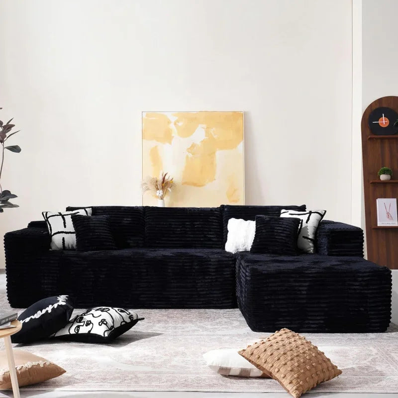 104" Cloud Sectional Boneless L Shape Sofa with Deep Seat