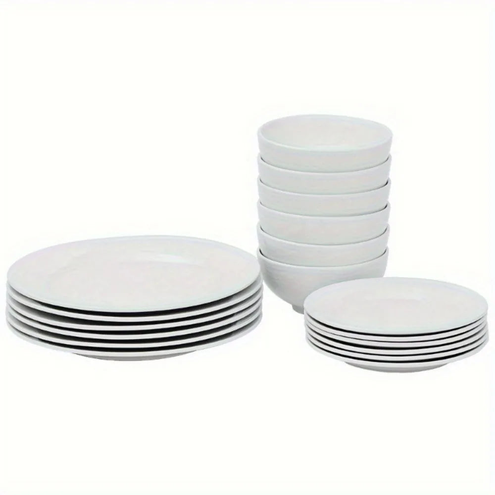 18-Piece Dinnerware Set Round Dinner Plates Dish Service For 6