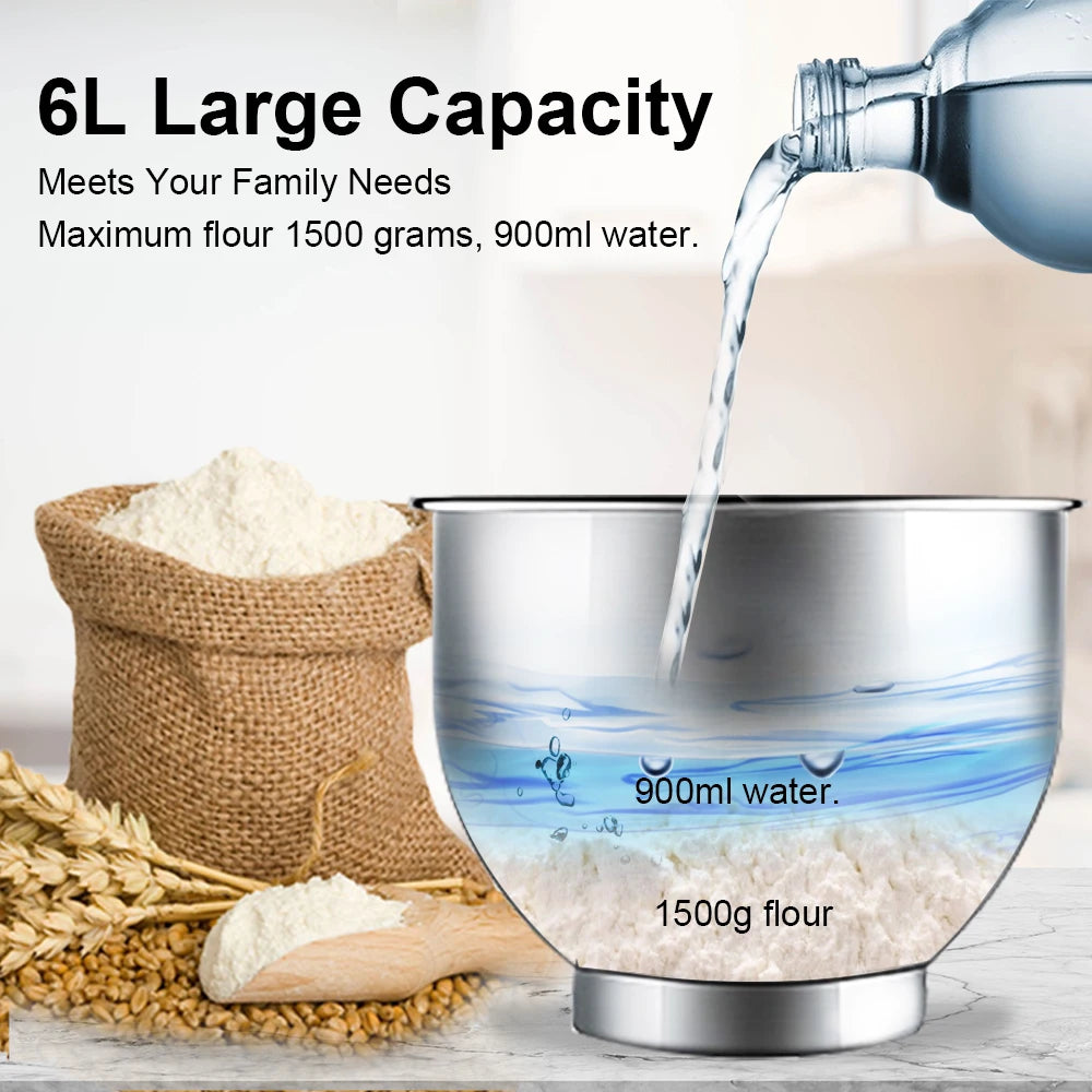 6-Speed, 1200 W Kitchen Food Mixer
