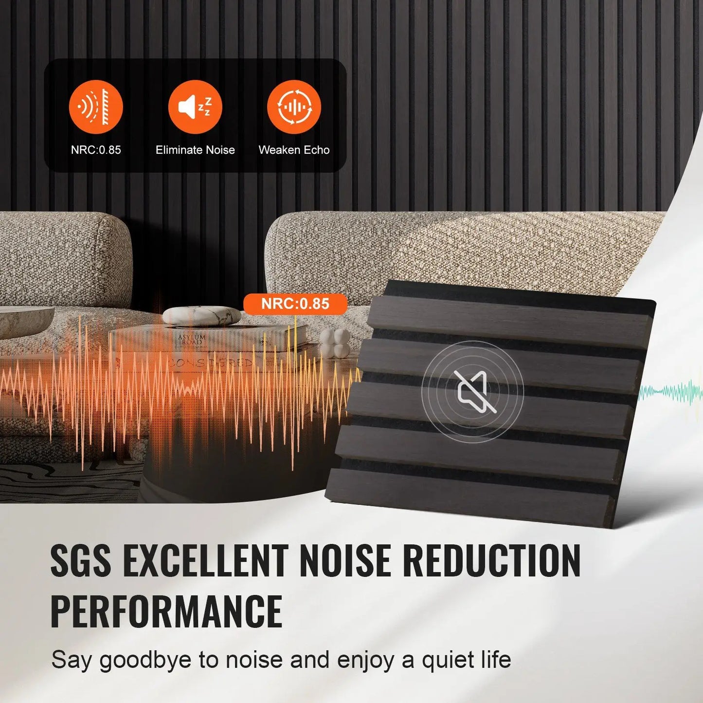 7.9 x 94.5-inch 4PCS Wood Slat Acoustic Panels
