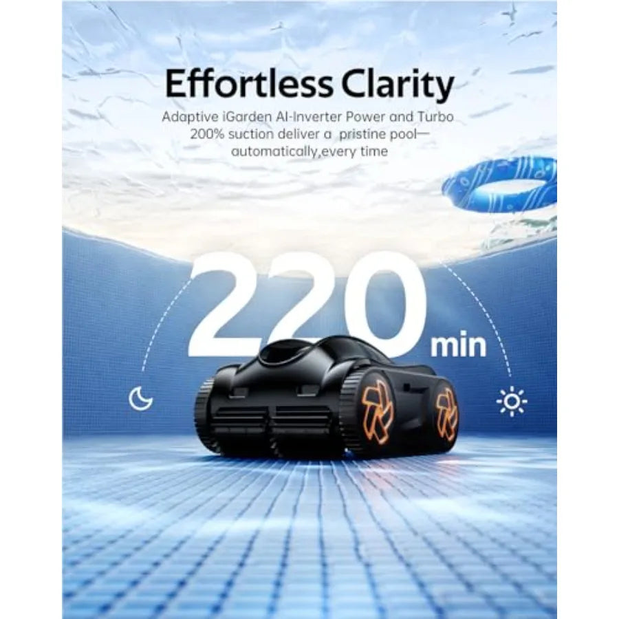 4-in-1 Robotic Pool Cleaner with Smart Navigation