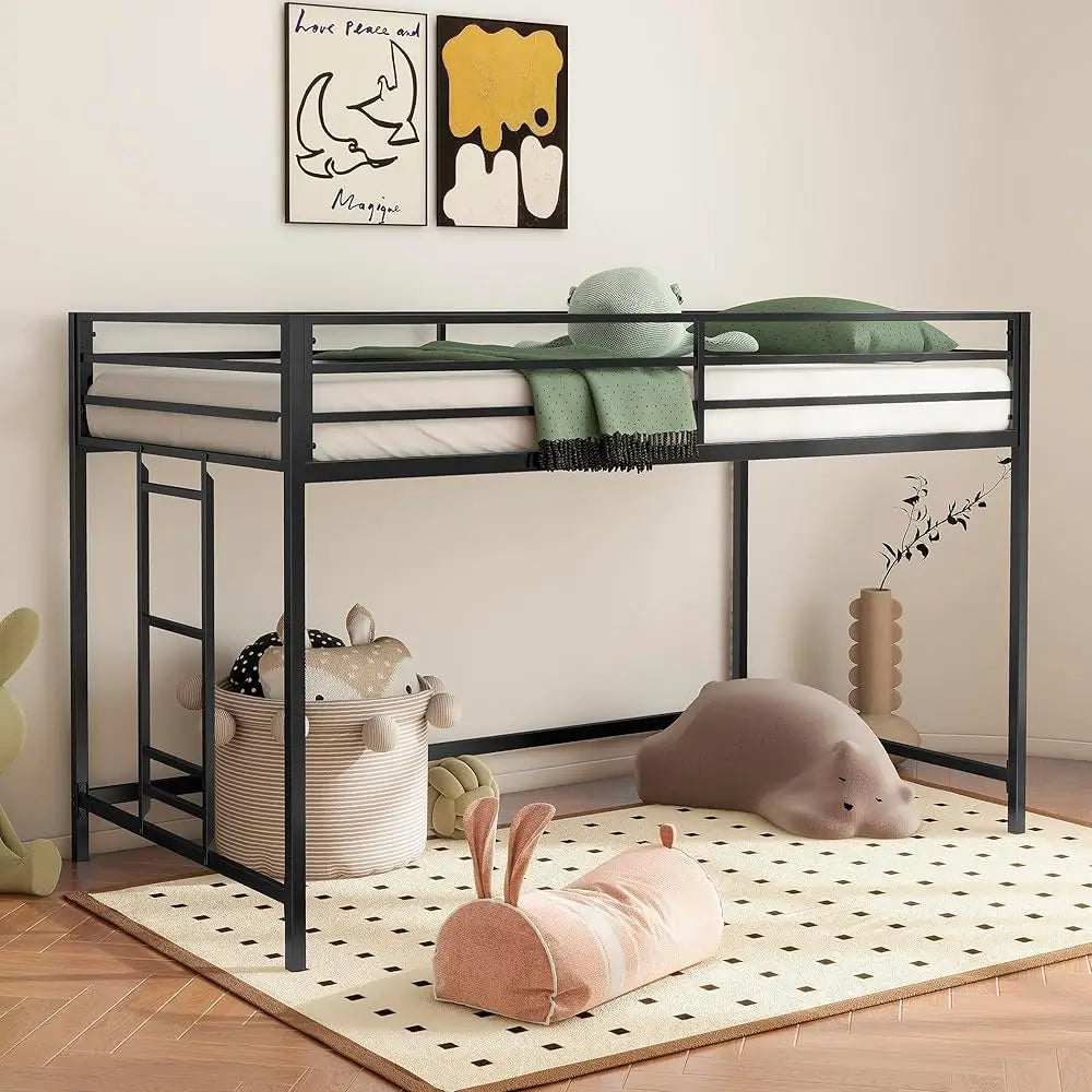 Twin Size, Metal Loft Bed Frame for Boys Girls
