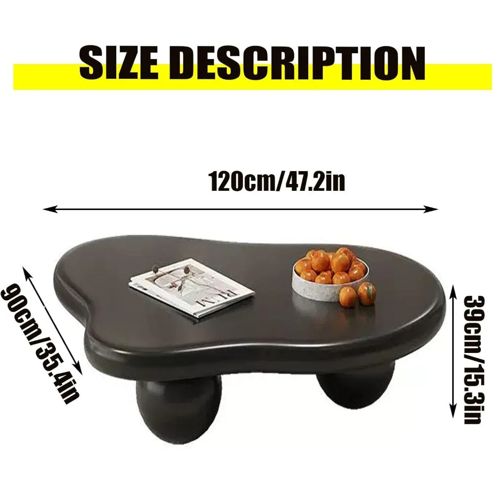 (47in) Modern Coffee Table Cloud Shape with 3 Oval Leg