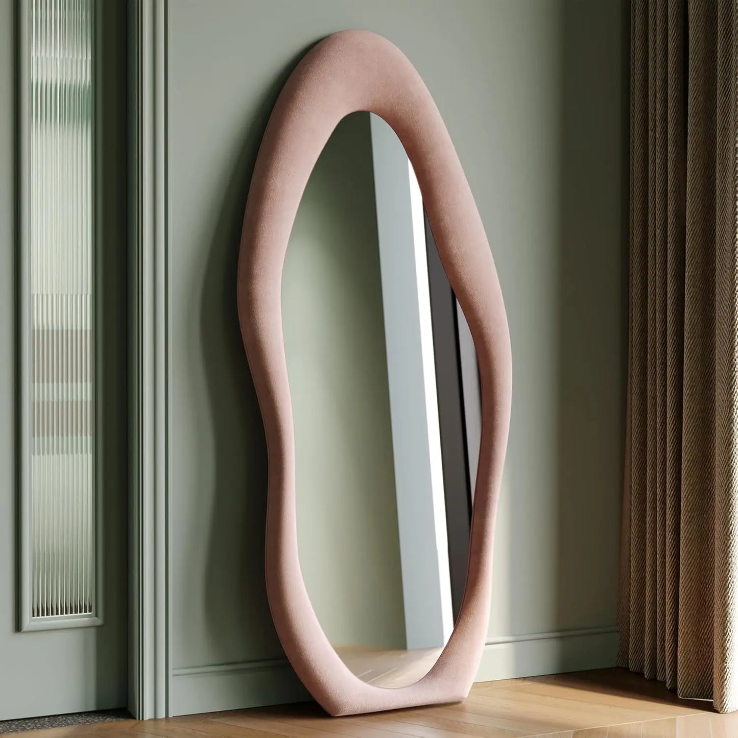 63x24 inch full-length mirror, irregular wave mirror