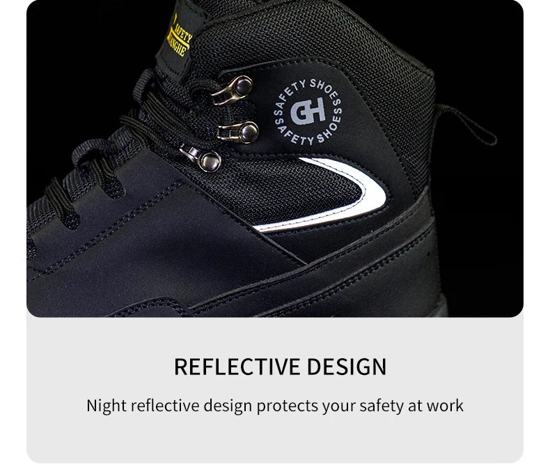 High Top Safety Shoes Men Steel Toe Work boots