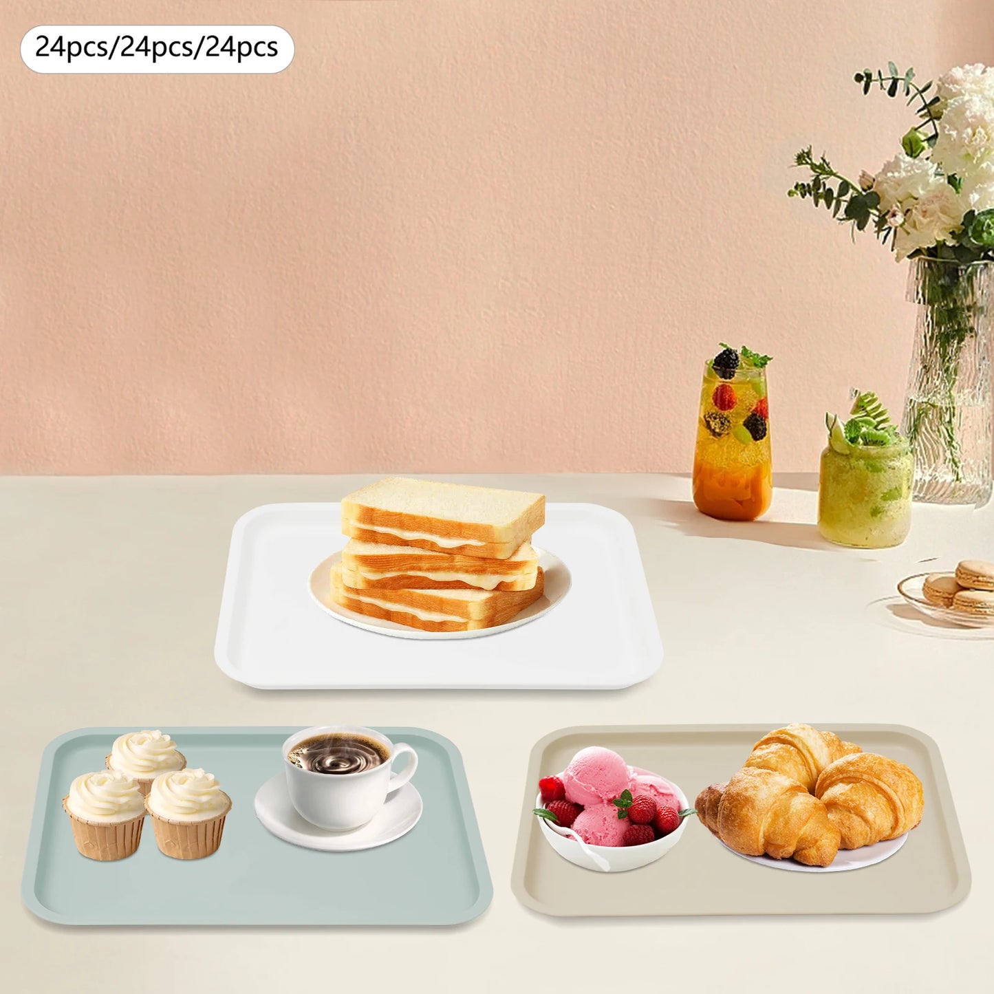 24 Pcs Fast-Food Trays