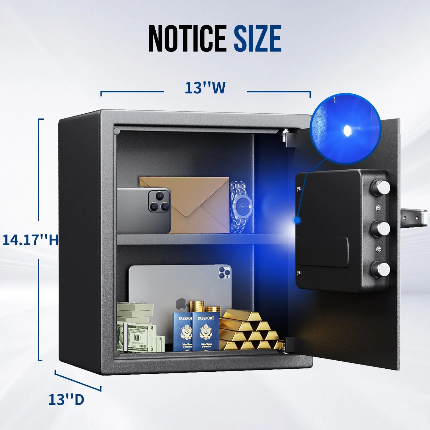 Fireproof Biometric Safe Box Hidden Design