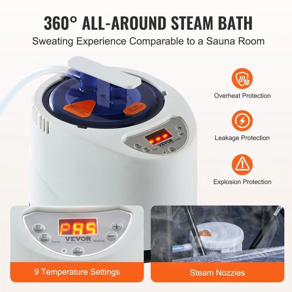 1200W Portable Steam Sauna Tent for Home Wellness Therapy