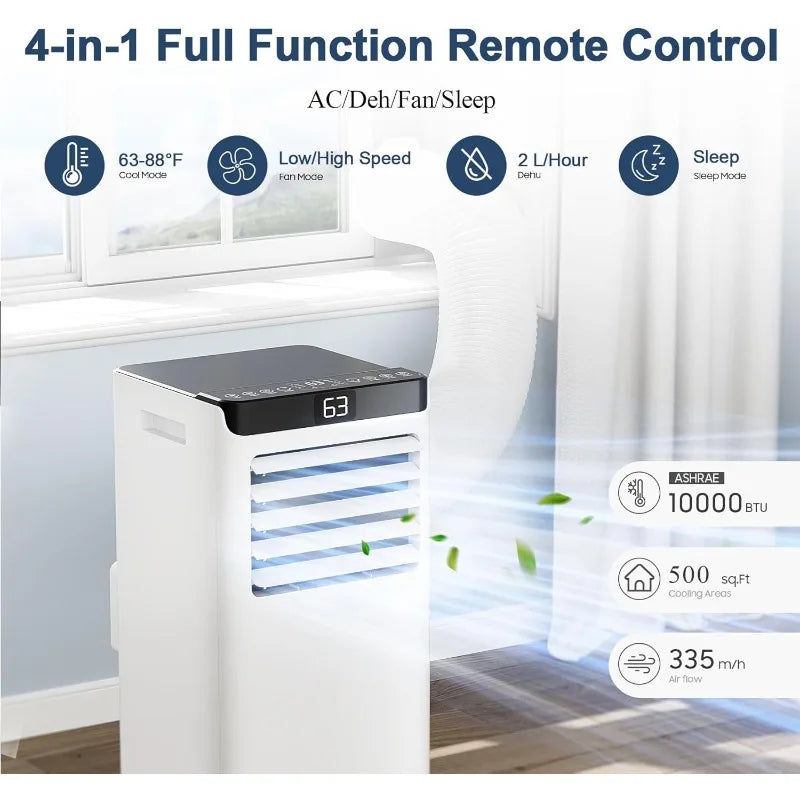 10,000 BTU Portable Air Conditione for Room up to 500 Sq.Ft.