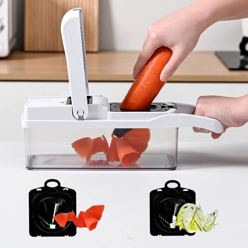 26-piece multifunctional vegetable slicer, kitchen cutting utensil and onion slicer