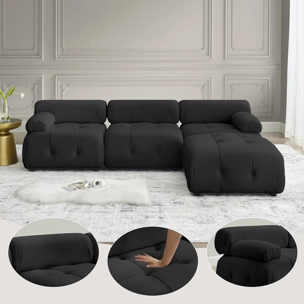L Shaped Couch with Reversible Ottoman, Living Room Couch