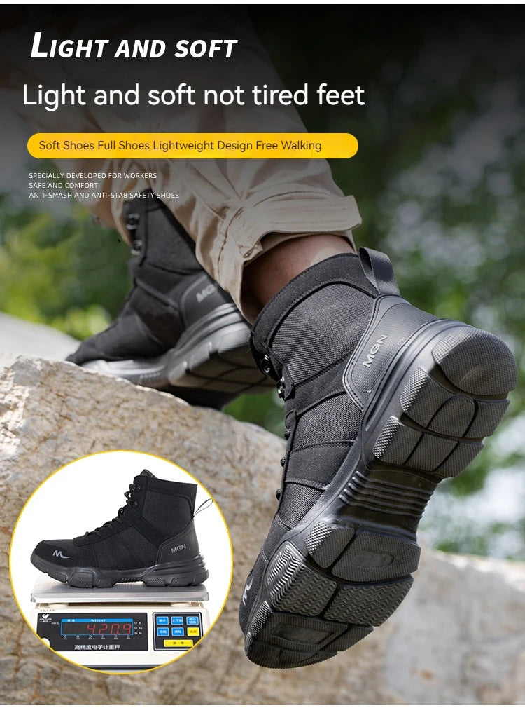 Men Steel Toe Shoes Puncture-Proof Sneakers