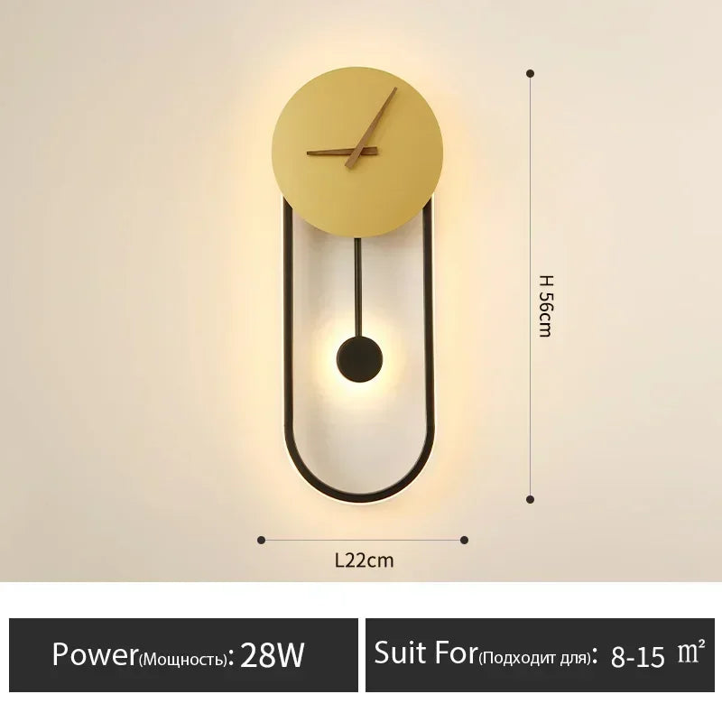 Wall Lamp with Clock Dining Room Decor