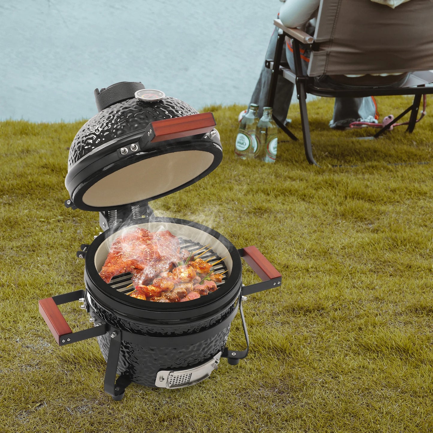 13inch Ceramic Barbecue Grill Picnics Patio