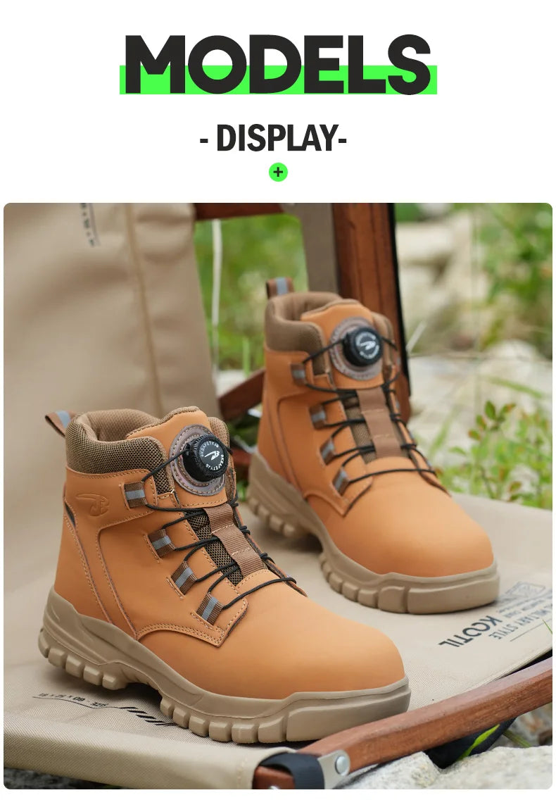 High Top Steel Toe Boots Slip Resistant Anti-Puncture