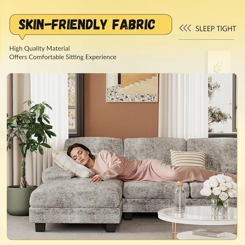 4 Seat Modern Sofa with Removable Pillows