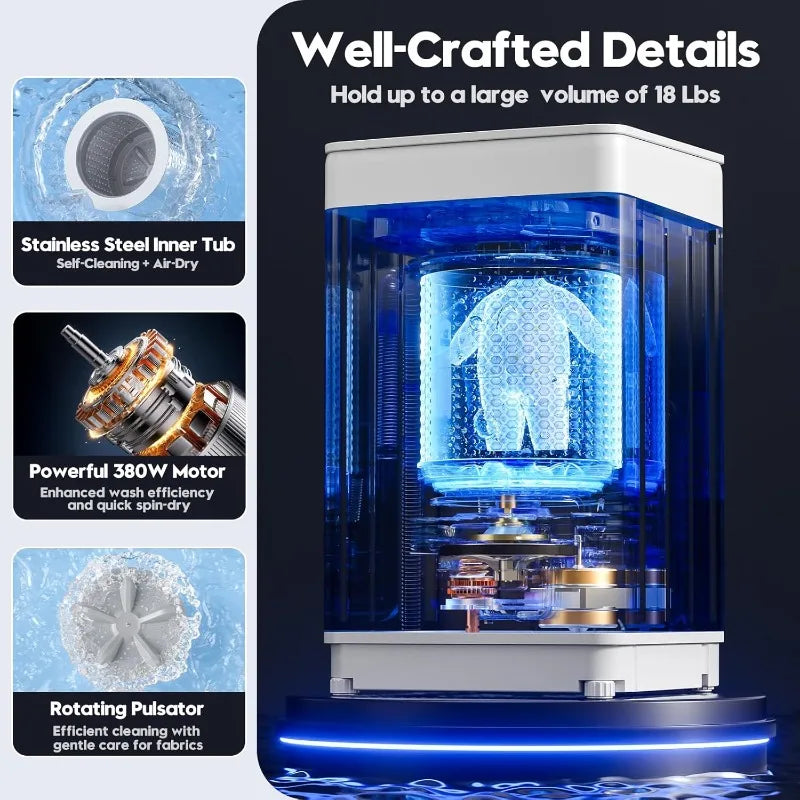18 lbs. Portable Washer and Dryer Combo Set