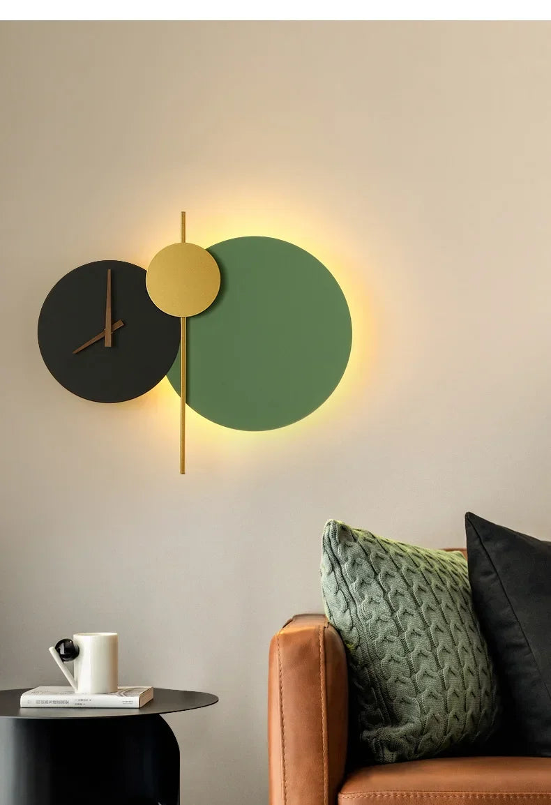Wall Lamp with Clock Dining Room Decor