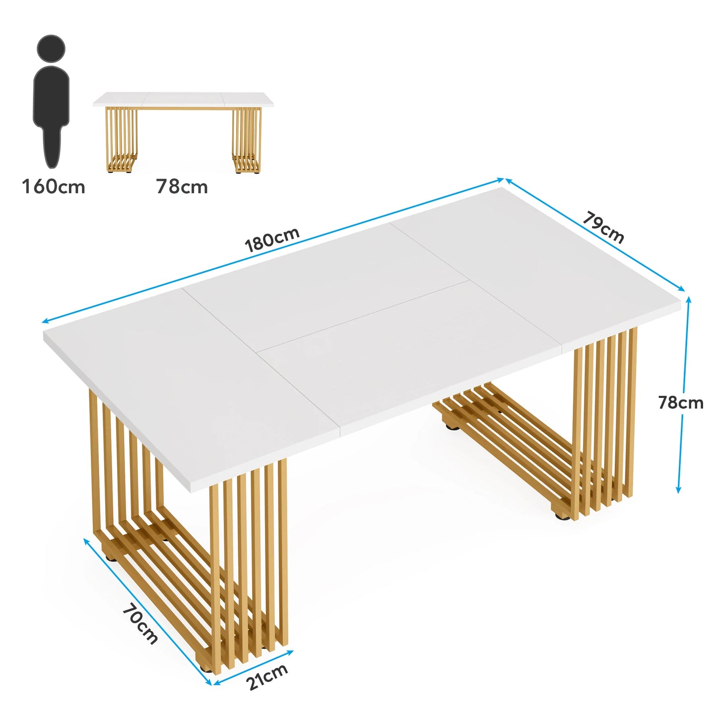 63-Inch Rectangular Dining Table for 4 to 6 people