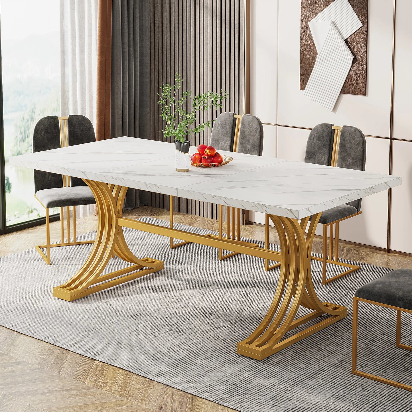 63-Inch Rectangular Dining Table for 4 to 6 people