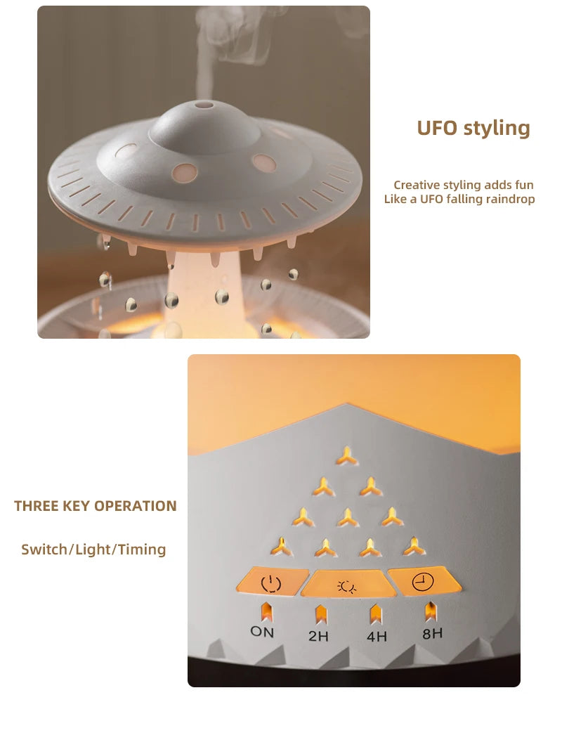 Rain Cloud Diffuser Mushroon Air Humidifier with Lamp