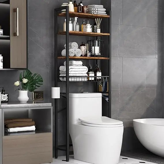 4-Tier Bathroom Organizer Shelf with Adjustable Shelf