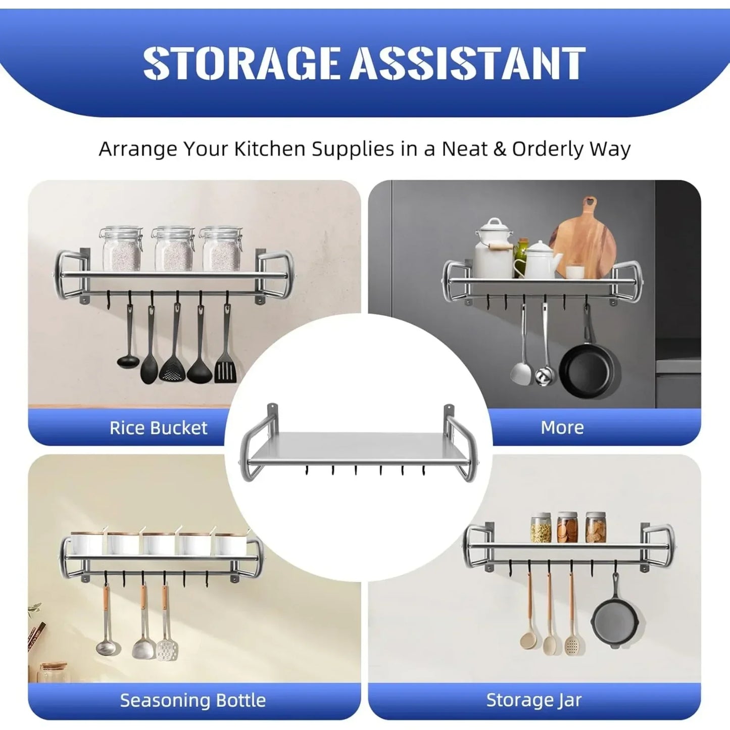 Stainless-Steel Heavy-Duty Kitchen Organizer Rack