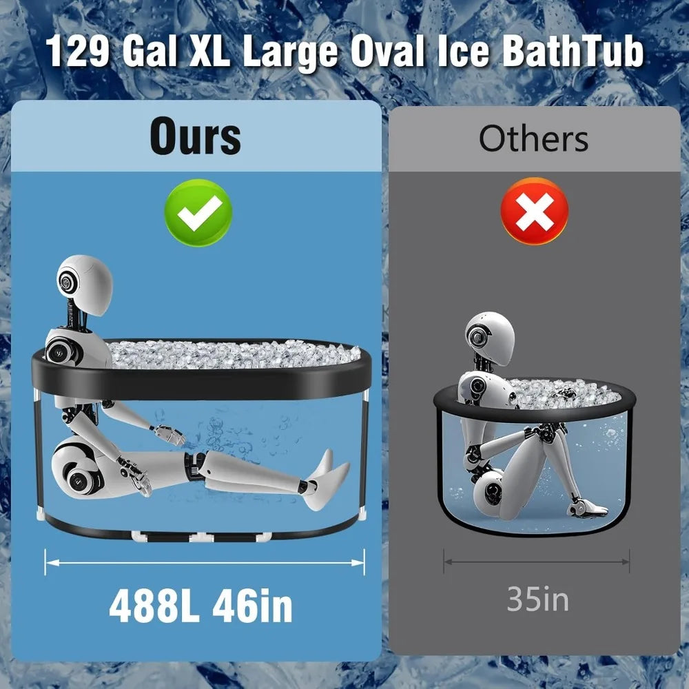 129-Gal XL Large Oval Collapsible Cold Plunge Tub