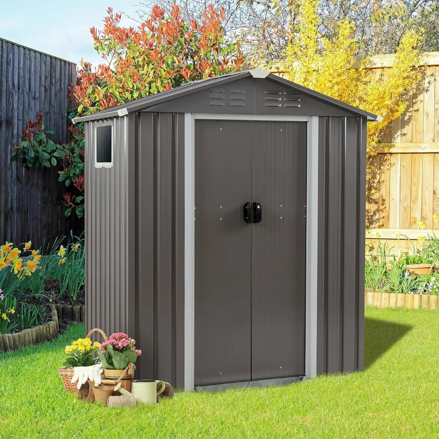 5 x 3 x 6 FT Outdoor Storage Shed, with Side Window