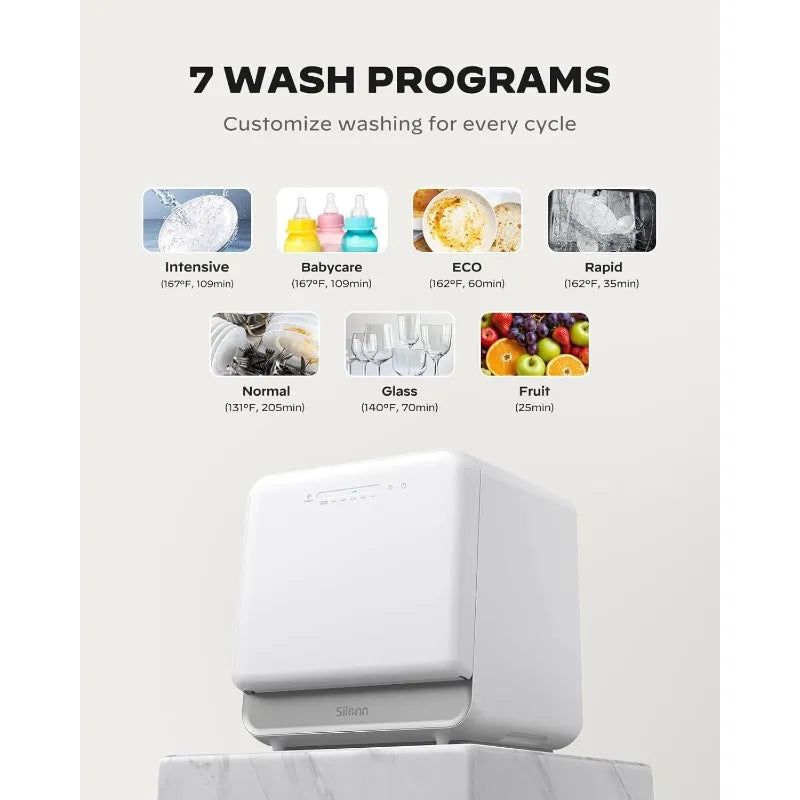 Portable Mini Dishwasher with 5L Water Tank