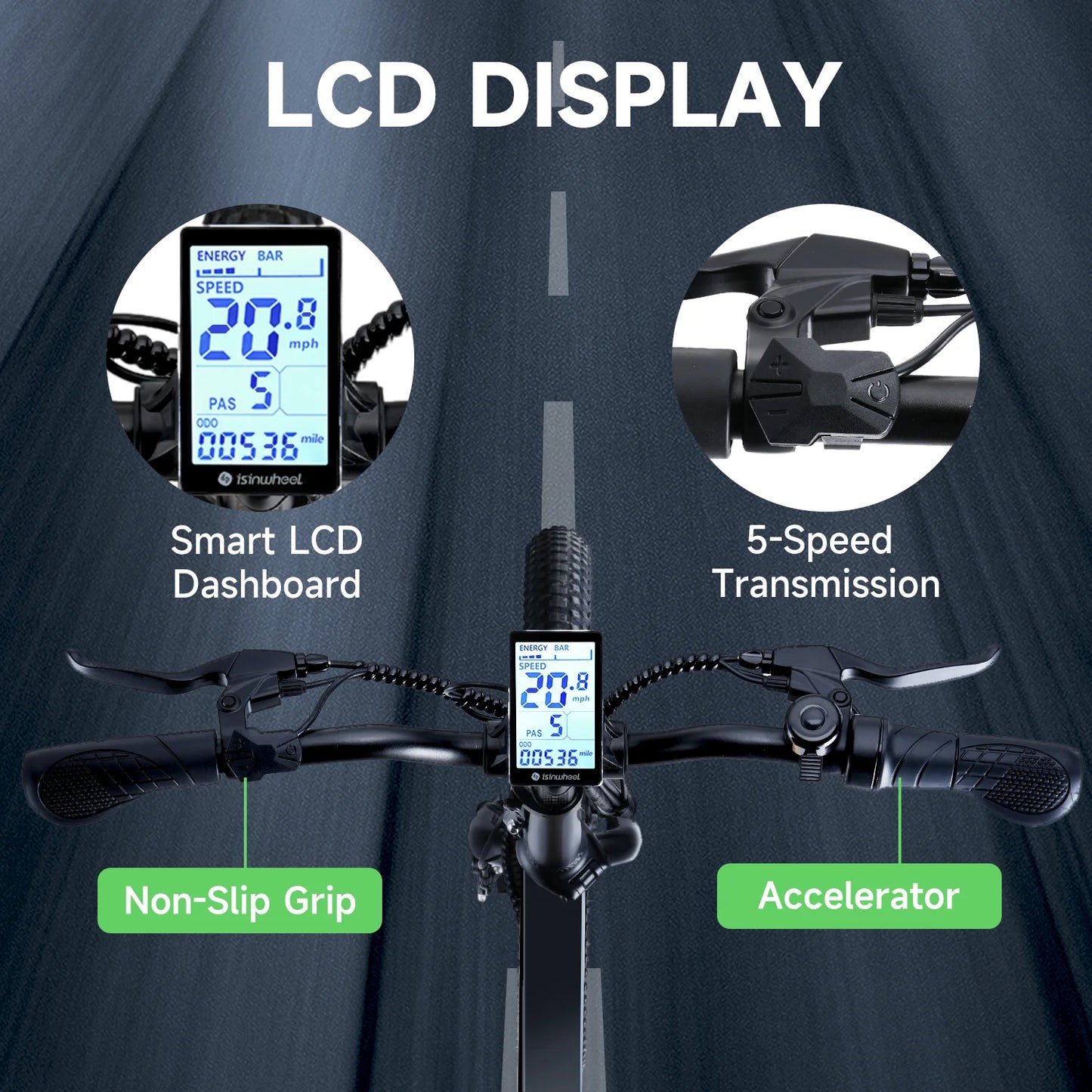 Foldable Electric Bicycle 20-inch tire with 5-Speed Transmission