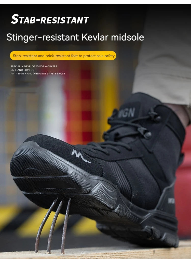 Men Steel Toe Shoes Puncture-Proof Sneakers